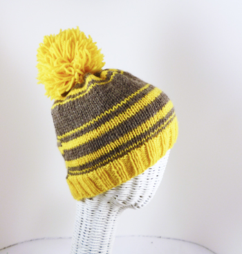 MB-220 Yellow & Brown Hand Knitted Hat